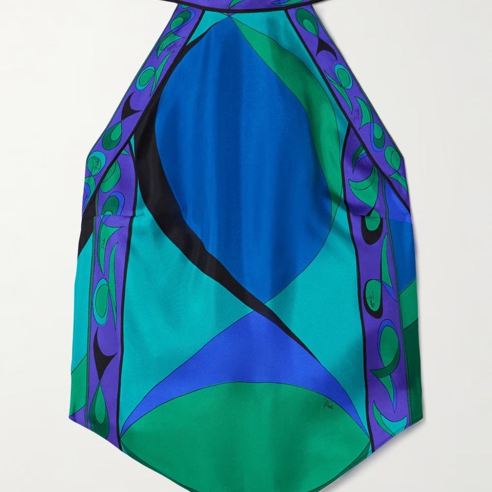 Brand New With Tags Pucci Pesci Blue Halter Top - Picture 2 of 2